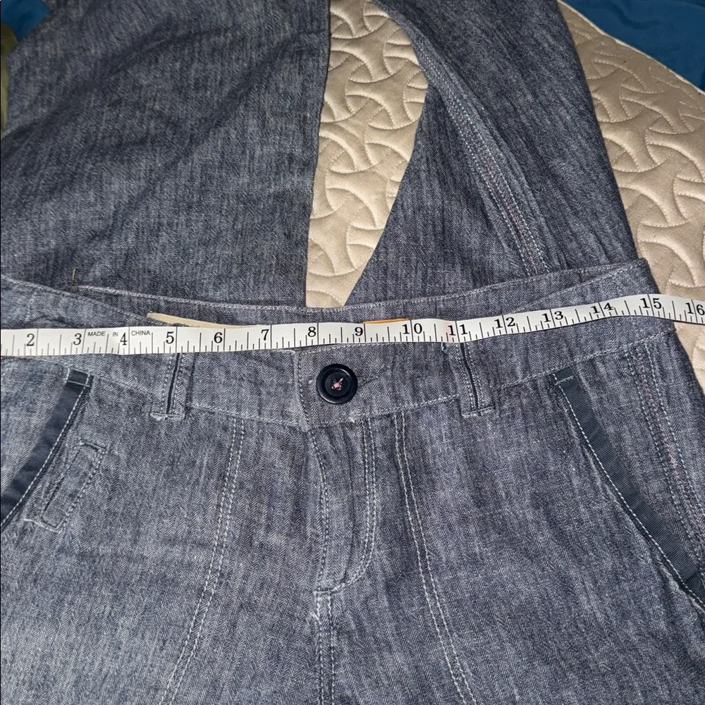 Pilcro-anthropology Stylish Denim linen Wide-Leg Pants - Picture 10 of 10